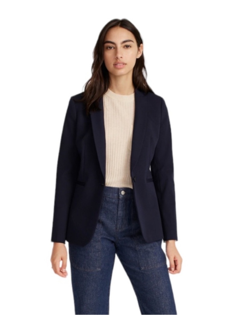J. Crew Parke Blazer in bi-stretch cotton Womens Navy Blue plus size 20